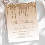 Parties scintillant budgétaire goutte d'or 18e ann<br><div class="desc">Cette invitation branchée à 18e anniversaire présente une bordure brillante de parties scintillant en faux or et un arrière - plan sombre. Les mots "18e anniversaire" et le nom de l'invité d'honneur apparaissent dans le script décontracté d'écriture manuscrite en or, le reste du texte personnalisable en or sans serif. La...</div>