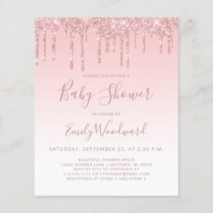 Parties scintillant budgétaire Invitation Baby sho