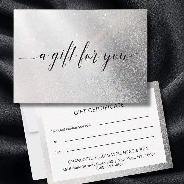 PARTIES SCINTILLANT BUSINESS CERTIFICACE cadeau po (GLITTER BUSINESS CERTIFICATE gift for you silver)