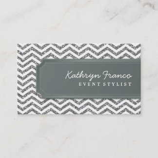 parties scintillant carte de visite rayure chevron