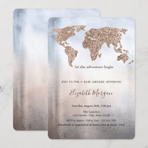 Parties scintillant Carte du monde Baby shower mét