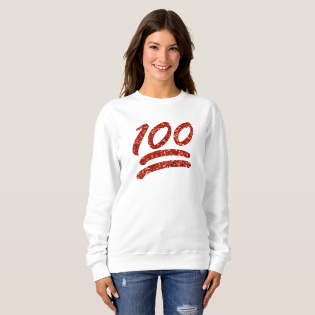 parties scintillant cent émoji femmes sweatshirt (Devant entier)