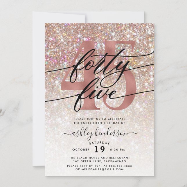Parties scintillant Champagne moderne Invitation d (Devant)