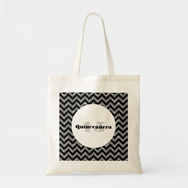 Parties scintillant Chevron Argent Sac fourre-tout (Devant)