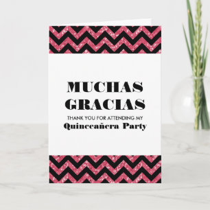 Parties scintillant Chevron rose Quinceañera Merci