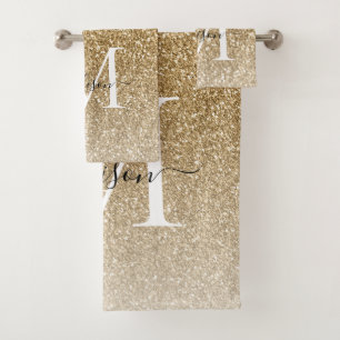 Parties scintillant classique moderne or Monogramm