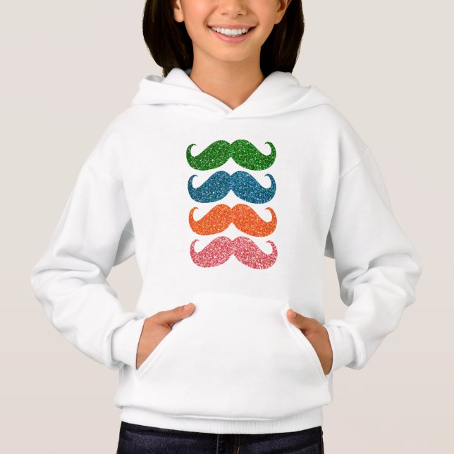 Parties scintillant colorée Moustache (Devant)