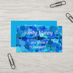 Parties scintillant confetti bleu Carte de visite