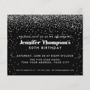 Parties scintillant Confetti en argent noir 50e an
