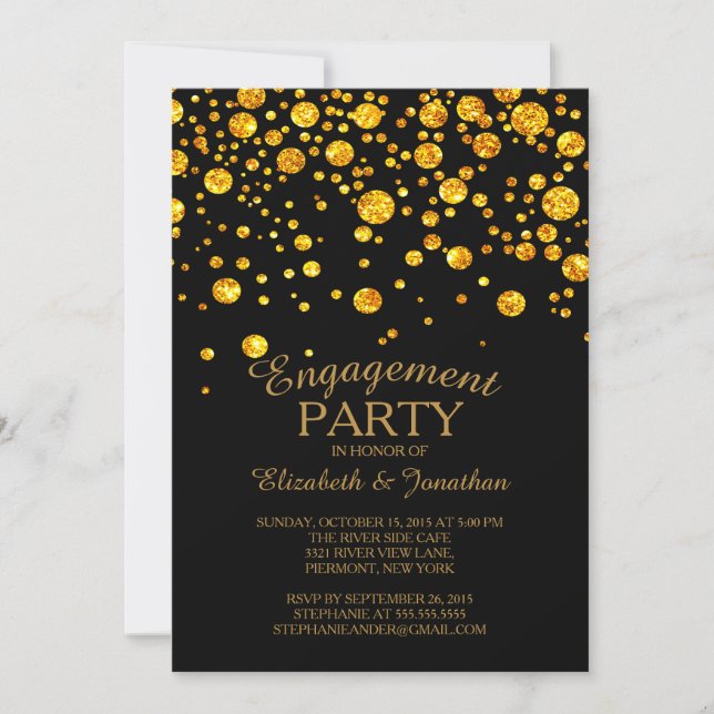 Parties scintillant Confetti Invitation de la part (Devant)