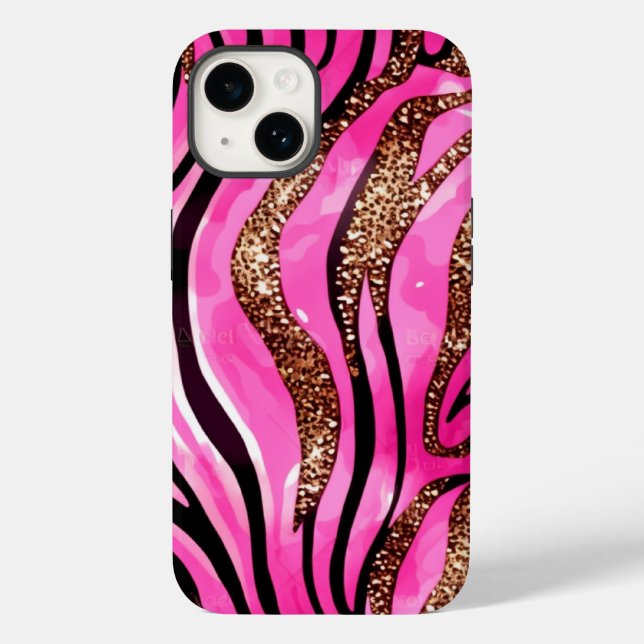 Parties scintillant d'agate rose iPhone Mate Coque (Verso)