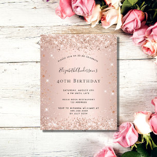 Parties scintillant d'anniversaire budget blush ro