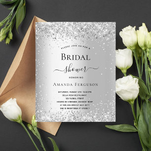 Parties scintillant d'argent de la douche nuptiale