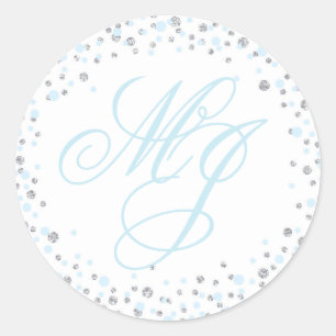 Parties scintillant d'argent et Étiquette Monogram