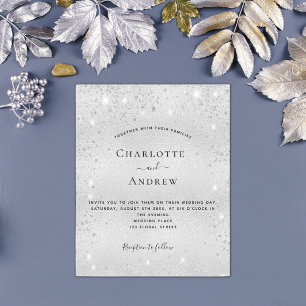 Parties scintillant d'argent faire-part de mariage