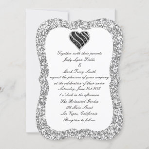 Parties scintillant d'argent Faire-part de mariage