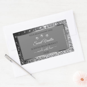 Parties scintillant d'argent Glam Grey Étiquettes 