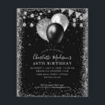 Parties scintillant d'argent noir budget ballons l<br><div class="desc">Moderne Elégant Noir Argent Gris Ardoise Parties scintillant Chaîne Lumières Bannière Bannière Balloon N'importe quel âge Anniversaire</div>