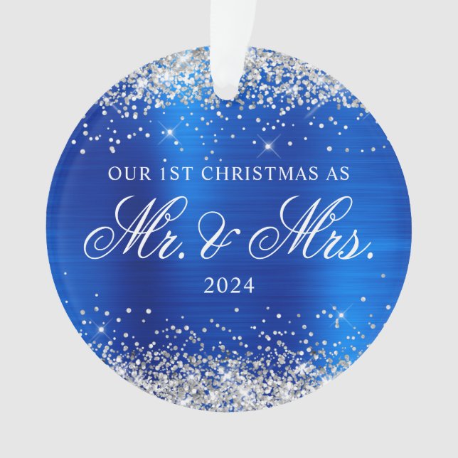 Parties scintillant d'argent Royal Blue Foil Notre (devant)