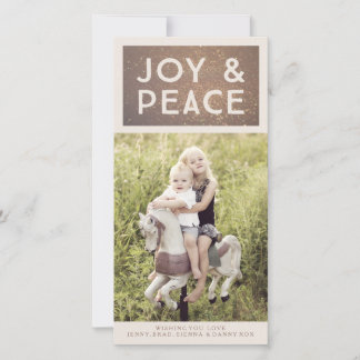 Parties scintillant de bronze Joie & Paix Carte ph