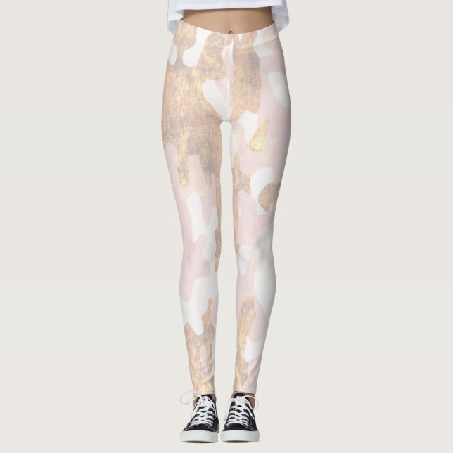 Parties scintillant de camouflage rose Leggings (Devant)