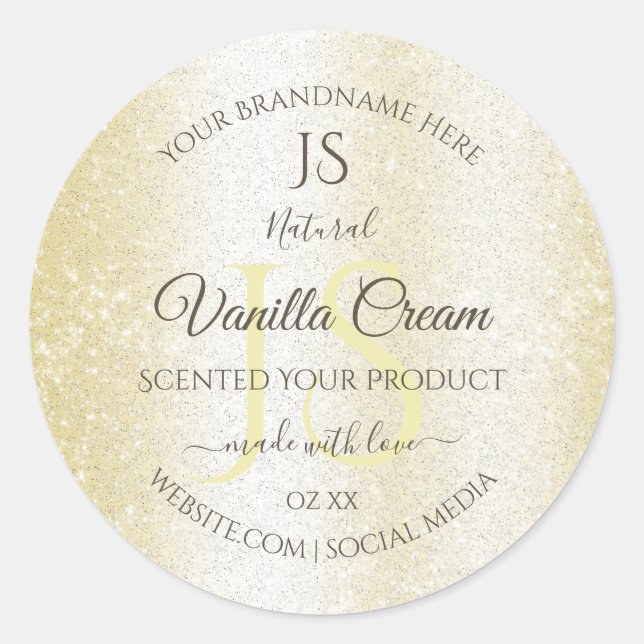 Parties scintillant de crème d'or clair Étiquettes (Devant)