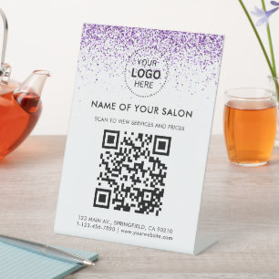 Parties scintillant de luxe pourpre Signe de socle