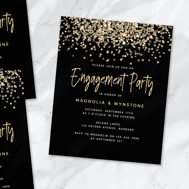 PARTIES SCINTILLANT d'or BUDGET Invitation de la p (Créateur téléchargé)