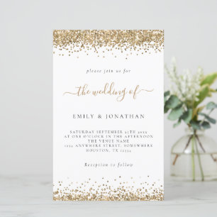 Parties scintillant d'or budget Mariage Invitation