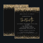 Parties scintillant d'or budgétaire 30ème partie I<br><div class="desc">Elégante Parties scintillant d'or 30Party Black Invitation. Une alternative économique pour PETIT 4, 5 po x 5, 6 po. Disponible dans un STOCK SEMI GLOSS 110 lb CARD ou un STOCK SATIN FINISH 80 lb THINNER PAPER. Les enveloppes sont en option. Les bordures de confettis en faux parties scintillant doré...</div>