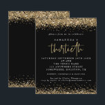 Parties scintillant d'or budgétaire 30ème partie I<br><div class="desc">Elégante Parties scintillant d'or 30Party Black Invitation. Une alternative économique pour PETIT 4, 5 po x 5, 6 po. Disponible dans un STOCK SEMI GLOSS 110 lb CARD ou un STOCK SATIN FINISH 80 lb THINNER PAPER. Les enveloppes sont en option. Les bordures de confettis en faux parties scintillant doré...</div>