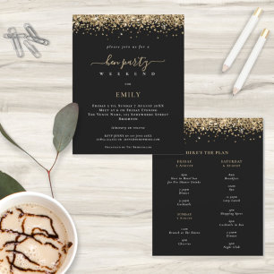 Parties scintillant d'or budgétaire Hen Weekend It