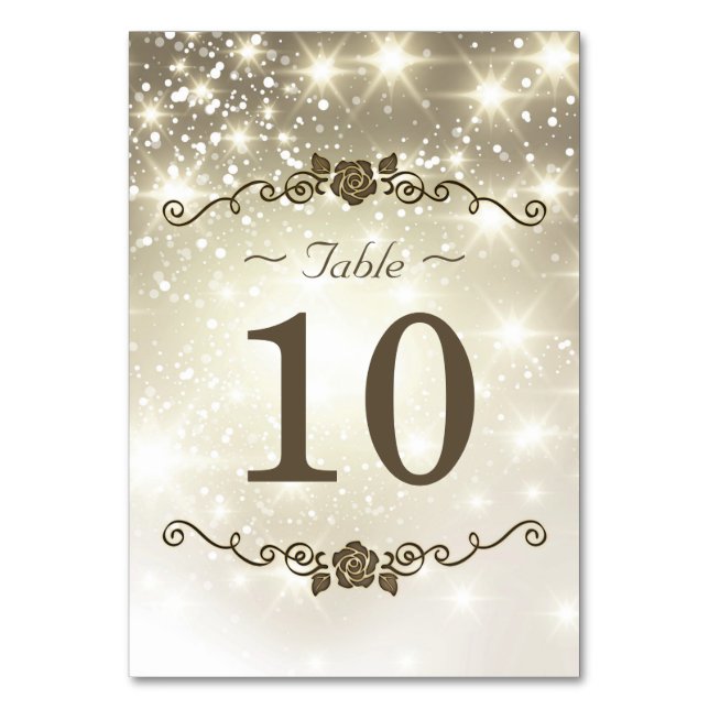 Parties scintillant d'or - Carte de numéro de tabl (Par défaut)