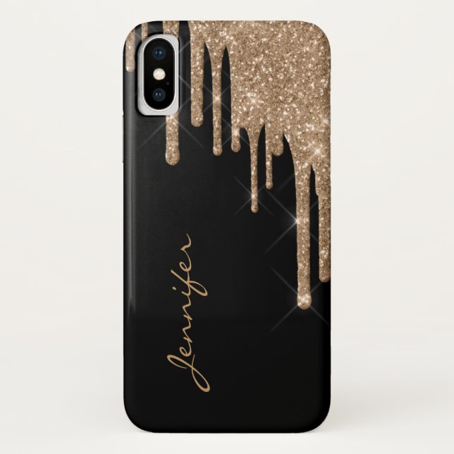 Parties scintillant d'or Coque iPhone X (Dos)