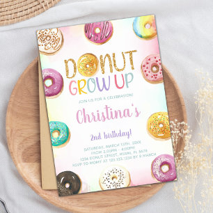 Parties scintillant d'or Donut Invitations d'anniv