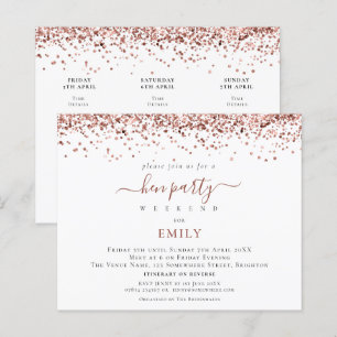 Parties scintillant d'or du Rose budgétaire Hen Do