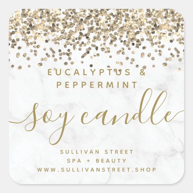 Parties scintillant d'or  en marbre Soy Étiquette  (Devant)