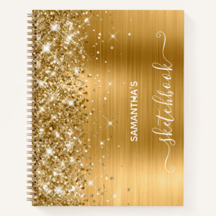 Parties scintillant d'or et carnet de croquis Foil