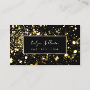 Parties scintillant d'or et feux carte de visite