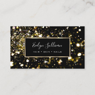 Parties scintillant d'or et feux carte de visite