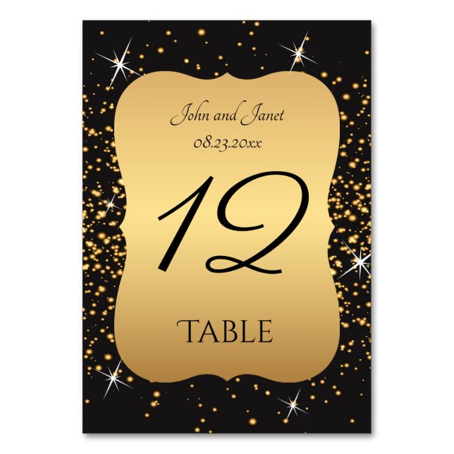 Parties scintillant d'or et numéros de table noire (Par défaut)