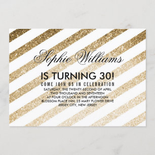 Parties scintillant d'or Faux élégant Invitation d