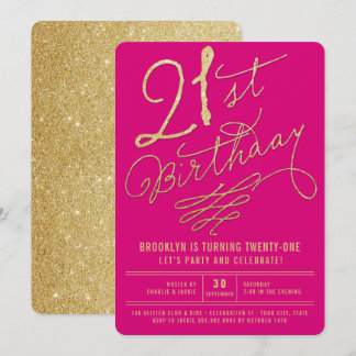 Parties scintillant d'or Glam Invitation de fête d