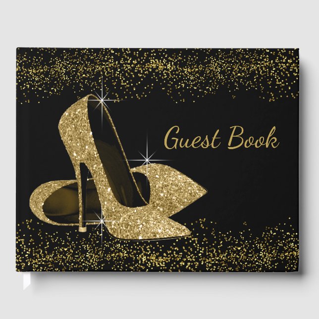 Parties scintillant d'or High Heel Chaussure Livre (Recto)