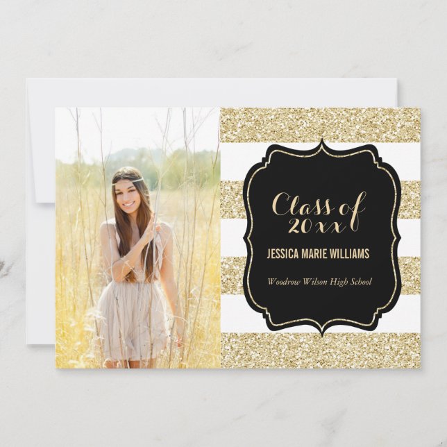 Parties scintillant d'or Invitations de la partie  (Devant)