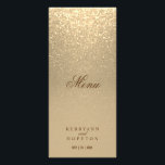 Parties scintillant d'or - Menu<br><div class="desc">Menu Dîner prêt pour vous à personnaliser. Présenté dans un design de parties scintillant d'or moderne. Idéal pour un mariage, anniversaire, anniversaire, cravate noire, fête de bureau, etc... Des produits correspondants sont disponibles - 📌 Si vous avez besoin d'une personnalisation plus poussée, cliquez sur la zone "Cliquez pour Customiser plus...</div>