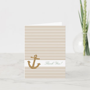 Parties scintillant d'or Merci Ancre nautique