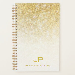 Parties scintillant d'or Moderne Monogramme Nom Mo