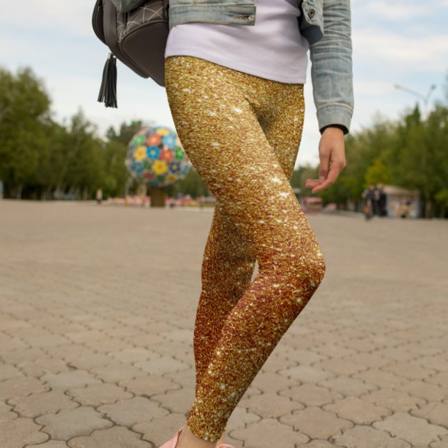 Parties scintillant d'or moderne Sparkle Leggings  (Modern Sparkle Gold Glitter Women’s Leggings)