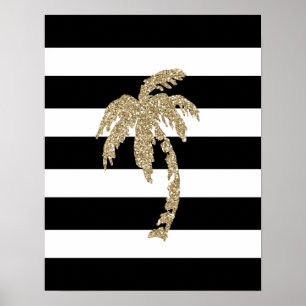 Parties scintillant d'or Palm Tree, Poster en rayu